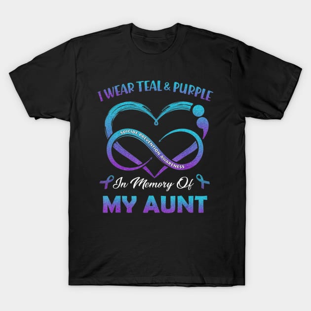 Suicide Awareness I Wear Teal and Purple In Memory of My Aunt T-Shirt by maily.art